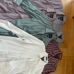 Stafford Men's Casual Button Down Shirts - Green, White, Purple